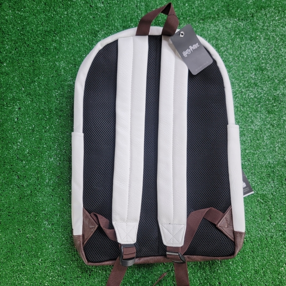 Harry Potter Hedwig Owl Faux Leather School Backpack Bag White Brown Padded New - Picture 12 of 12